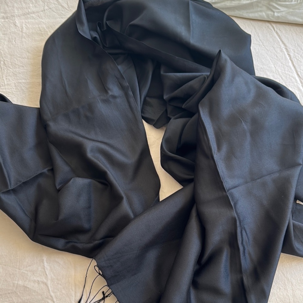 Silk Black Scarf